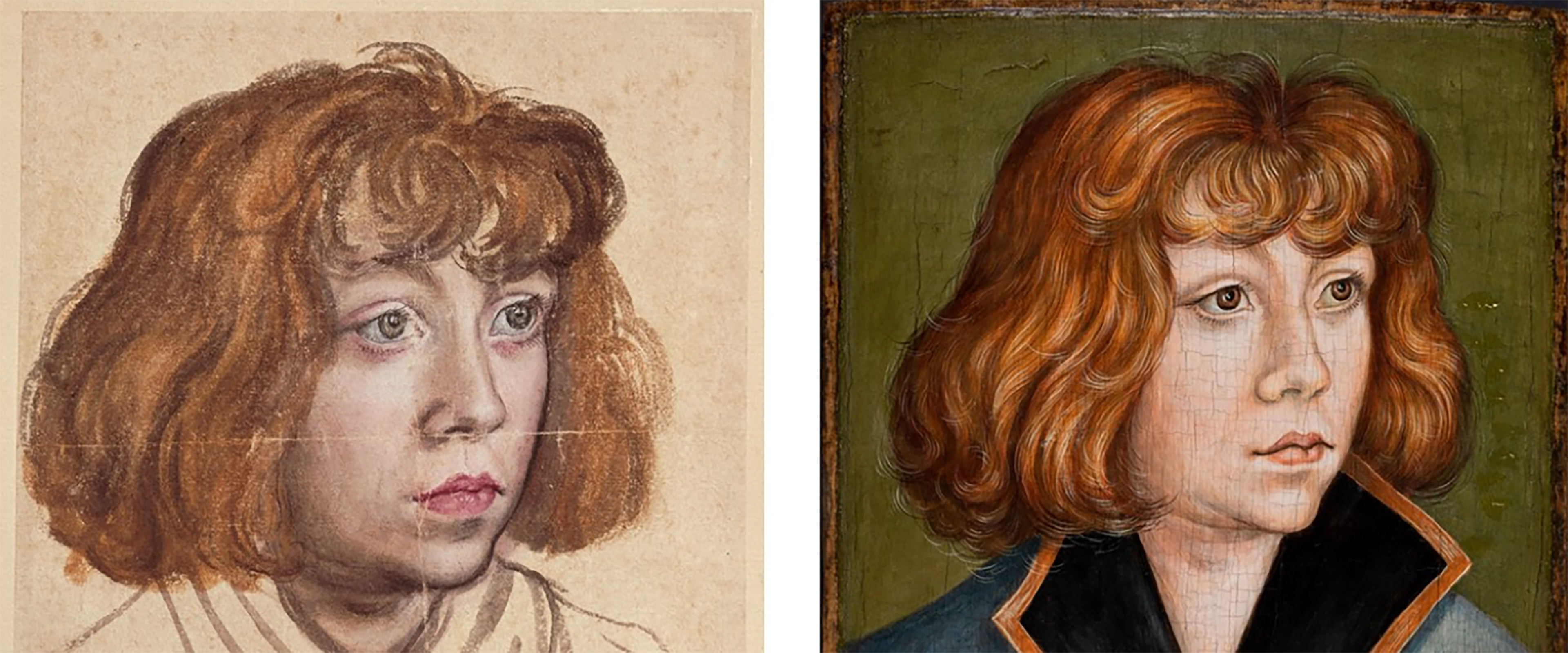 Zwei Porträt-Gemälde nebeneinander