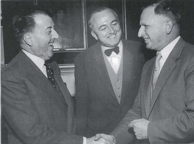 Visit by mayor Ridgeon and city director Swift from Cambridge in October 1957 (picture: Hans Speck)