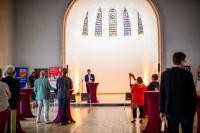 Erster Bürgermeister Jürgen Odszuck eröffnete das neue Bürgerzentrum in der Chapel im Mark-Twain-Village in der Südstadt.