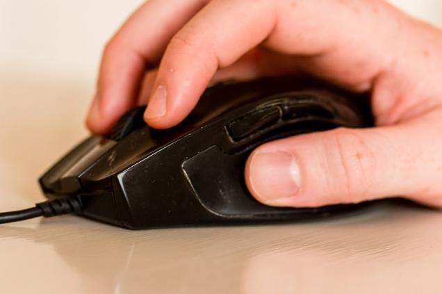 Eine Hand hält eine schwarze Computermaus (Foto: Stadt Heidelberg/ Pellner)