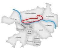 Ausrückegebiet der Abteilung Neuenheim im Stadtplan eingezeichnet