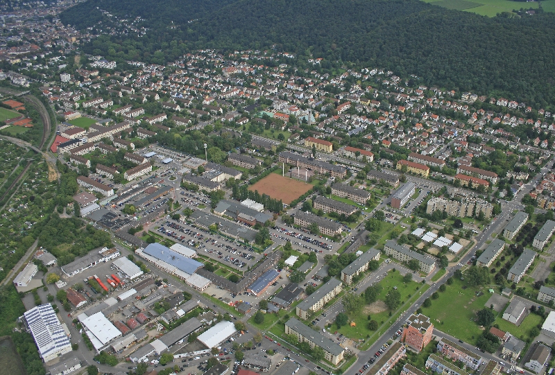 Luftbildaufnahme Campbell Barracks und Mark Twain Village (Foto: Kay Sommer)