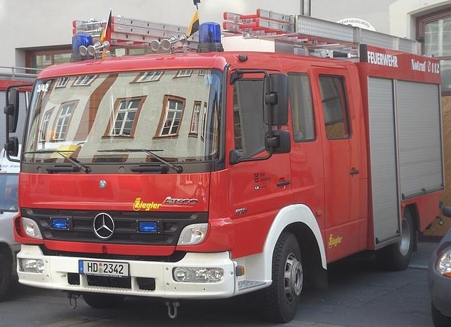 Frontalaufnahme des Löschfahrzeugs der Abteilung Altstadt