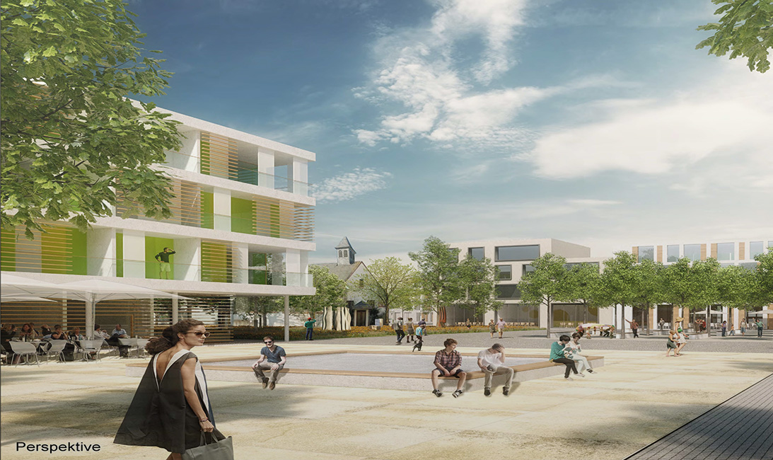 Visualisierung für den Freiburger Platz, der als zentraler Quartierseingang dienen soll. (Hähnig/Gemmecke) Visualisierung für den Freiburger Platz, der als zentraler Quartierseingang dienen soll. (Hähnig/Gemmecke)