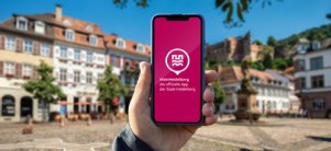 Screenshot-Ansicht der MeinHeidelberg-App; zu sehen sind die einzelnen Funktionen