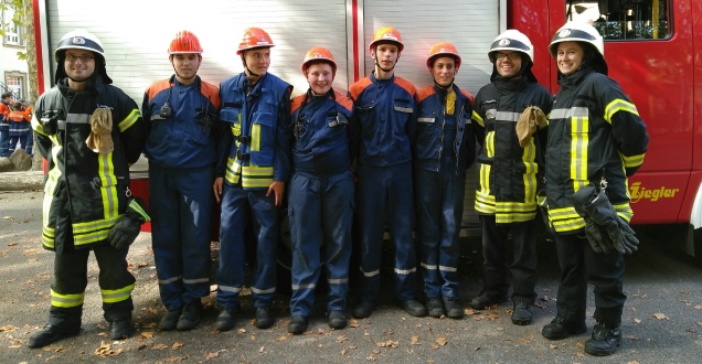 Gruppenbild Jugendfeuerwehr Altstadt bei einer Übung