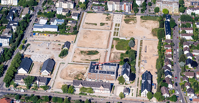 Luftbild auf die Konversionsfläche Hospital  