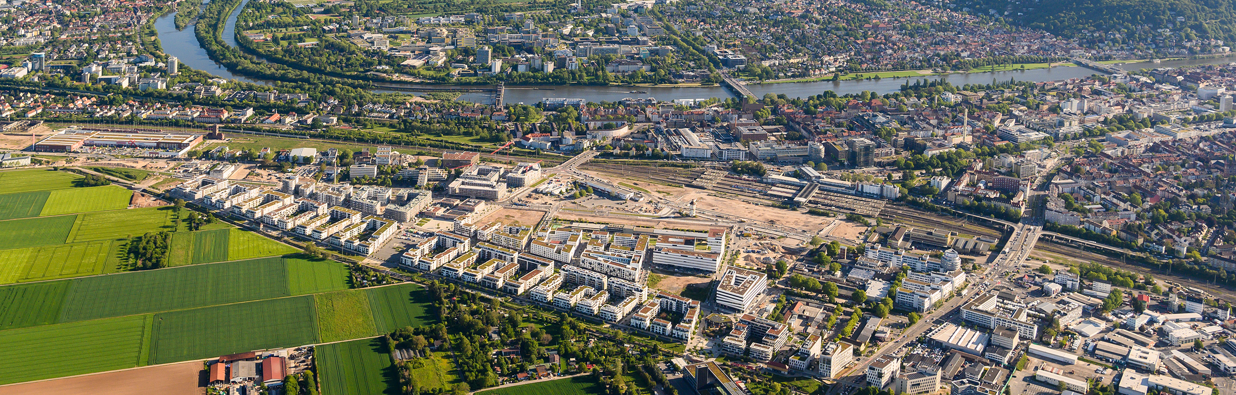 Luftaufnahme der Bahnstadt von 2019 (Foto: Venus)