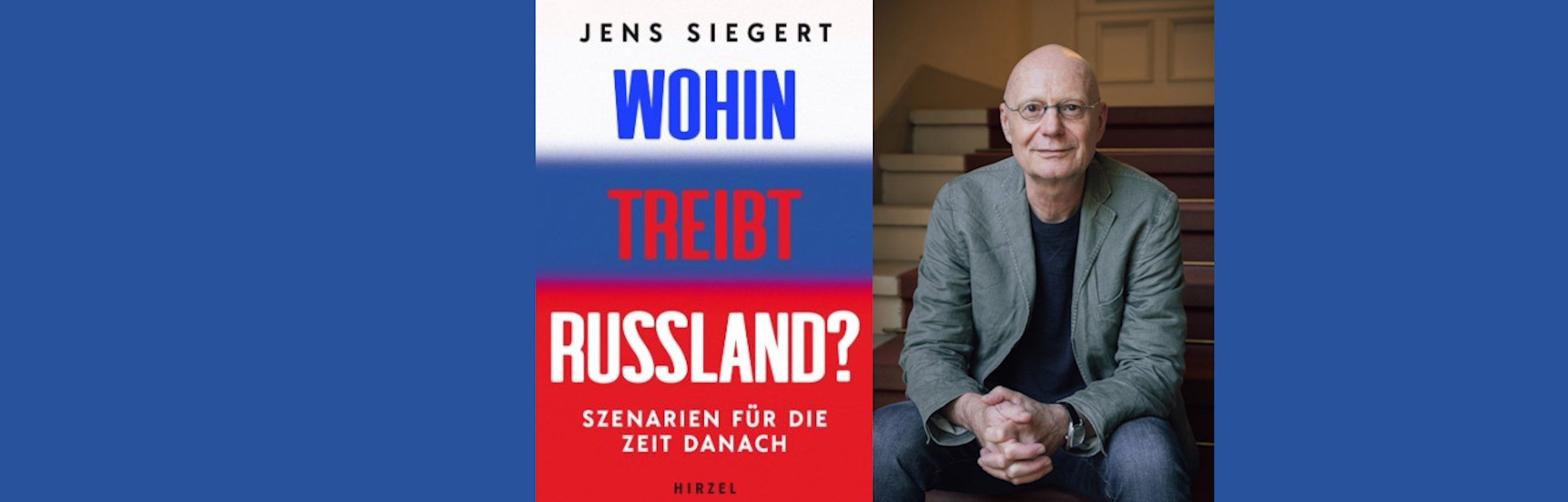 Das Bild zeigt das Buchcover sowie den Autor Jens Siegert