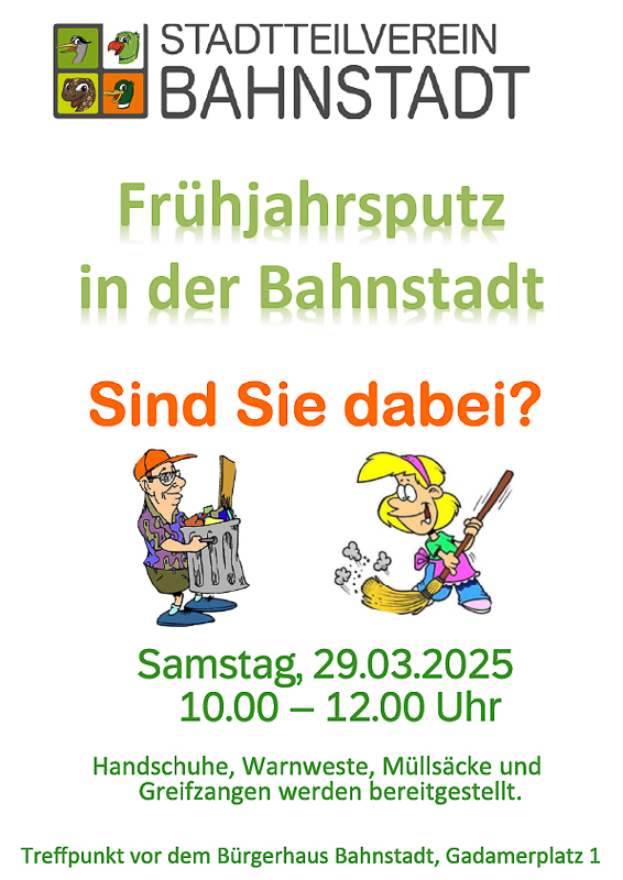 Plakat mit der Einladung zum Frühjahrsputz