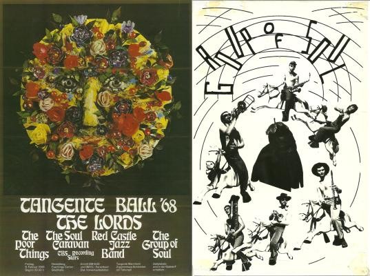 Ankündigung zum Tangente-Ball 1968 und Werbeplakat der Group of Soul (Foto: Sammlung Straub)