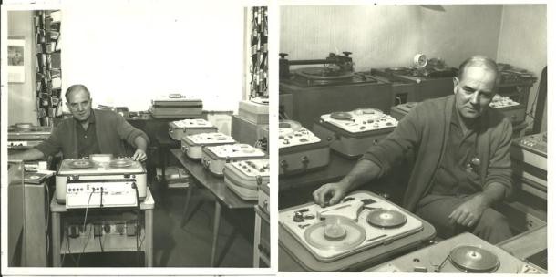 Herbert Scherer bei der Arbeit im Tonstudio (Foto: Sammlung Straub)