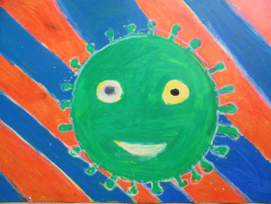 Miriam malte mit dem Titel Das Coronavirus ist nicht schlimm