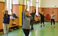 Gymnastikgruppe des Seniorenzentrums Weststadt beim Training in der Landhausschule. (Foto: Dorn)