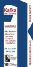 Flyer zum  Vortrag Věra Koubová: Betrachtungen eines Europäers. Von und über Franz Kafka der Friedrich Ebert Gedenkstätte