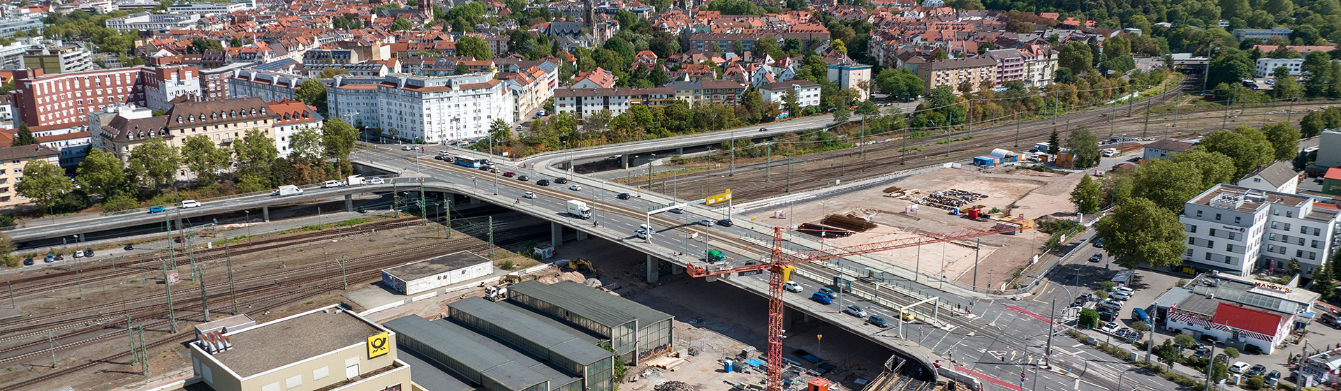 Die Montpellierbrücke von oben.