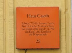 Hinweistafel Haus Cajeth