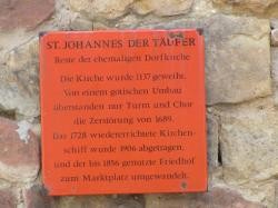 Hinweistafel Dorfkirche St. Johannes der Täufer