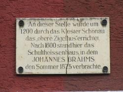 Gedenktafel Ziegelhütte und Brahmshaus
