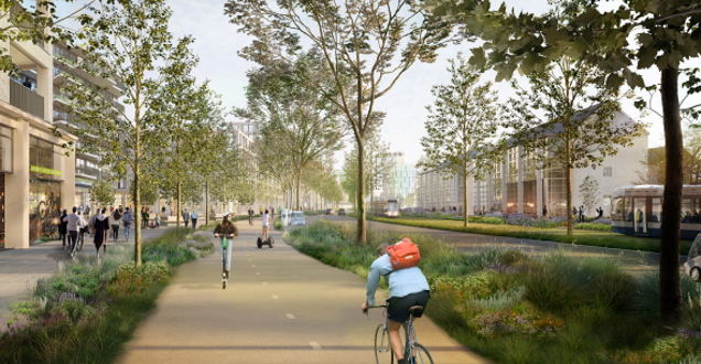 This is what the parkway could look like in the future. (Visualization: KCAP)